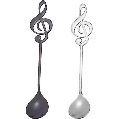 Lot de 2 cuillères à café en forme de note de musique
