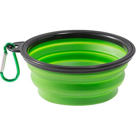 Faltbarer Futternapf, Grün, 13 x 13 x 5,3 cm, 1 Stück, 350 ml, kleiner Napf für Katzen und Hunde