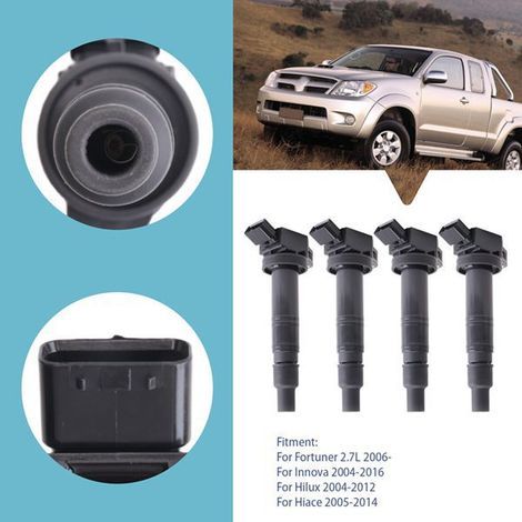 4 colors: Black. Material: Plastic. Ignition coil compatible with Toyota Fortuner. (1/4)