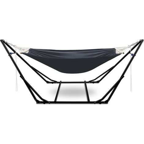 Jiubiaz Hamaca plegable con soporte – Carga máxima 150 kg – Ideal para ocio jardín y terraza – Soporte para hamaca