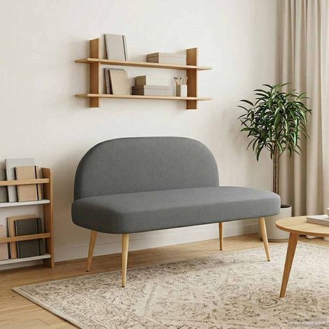 vidaXL Panchina imbottita con schienale Grigio scuro 110 x 60 x