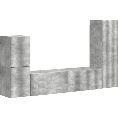 Maison Exclusive - Conjunto de mueble de TV 4 pcs Gris Concreto