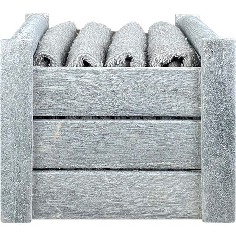 Cestino Con Lavette Ospiti in Cotone 30 x 30 Cm Asciugamani Spugna Bagno Salvietta Ospite ClassicGrigio
