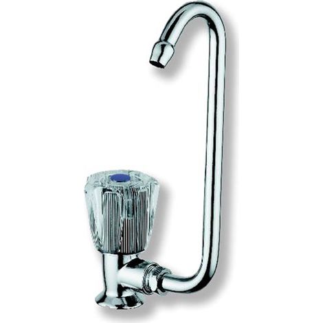 Rubinetto canna alta manopola a sinistra in ottone cromato