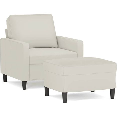 Maison Exclusive - Sessel mit Hocker Creme 60 cm Samt