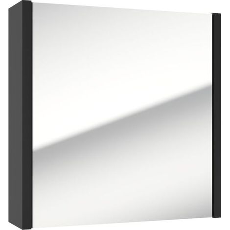 Swiss Aqua Technologies Armario con espejo SAT Delano 60x60 cm laminado negro (DELANOG60C) (1/2)