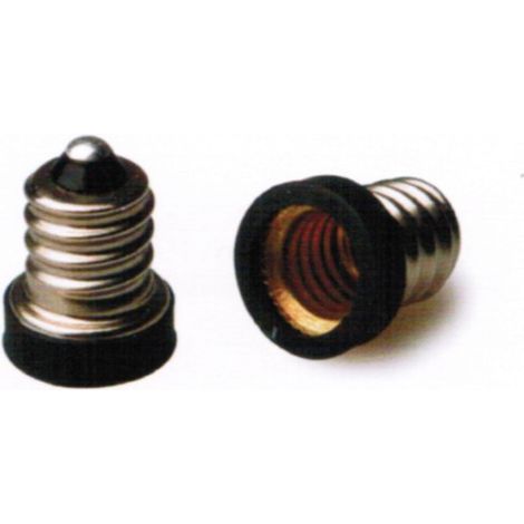 Adaptateur de douille à visser E12 vers E12/E11/E10, petit modèle, en PBT ignifugé et marquage CE. (1/2)