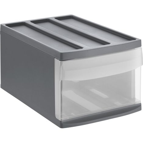 Rotho Schubladenbox Mono Systemix M 1 Schub anthrazit Boxen, Körbchen & Kisten