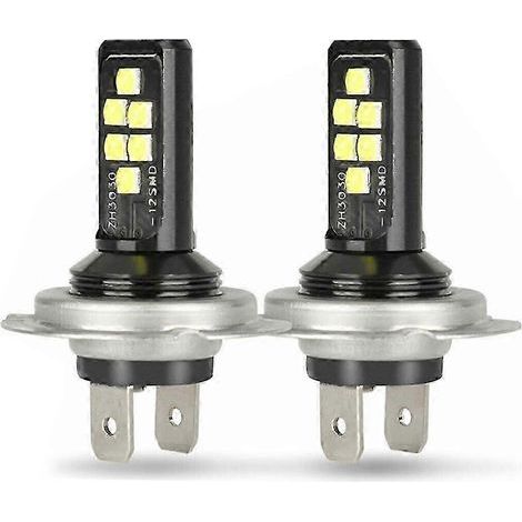 Kit de 2 ampoules de phares H7 à diodes électroluminescentes (DEL) 6000K 220W blanc pur