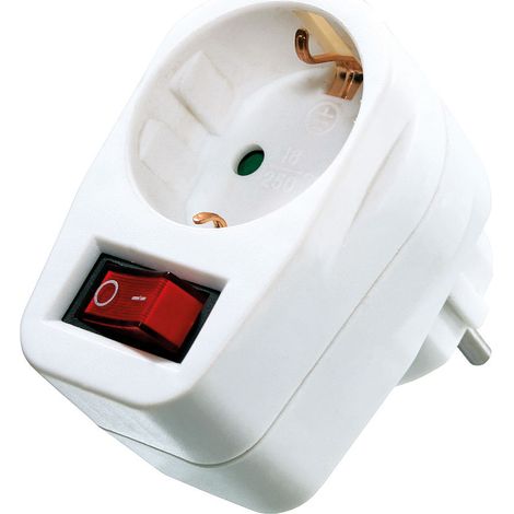 1-fach Schutzkontaktsteckdose 230V mit Ein-/Aus-Schalter IP20