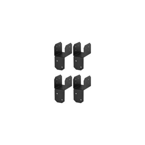 Bardusch Lot de 4 supports de suspension de solive en acier pour terrasse toit et cadre – Connecteur en métal noir avec finition résistante à la rouille installation facile