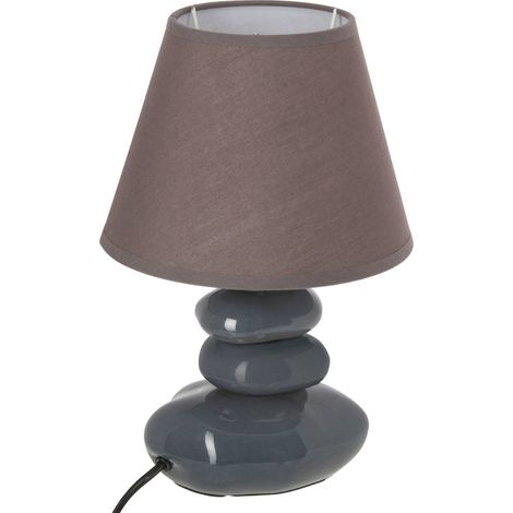 Lampada in ceramica Leny H31cm - Galet bleu gris/gris - Atmosphera créateur d'intérieur (1/4)