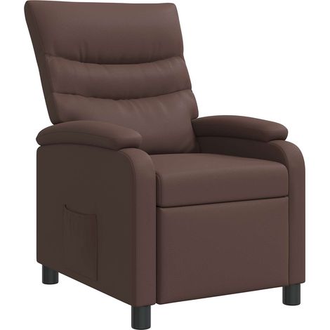 Recliner Brown Faux Leather vidaXL (1/5)