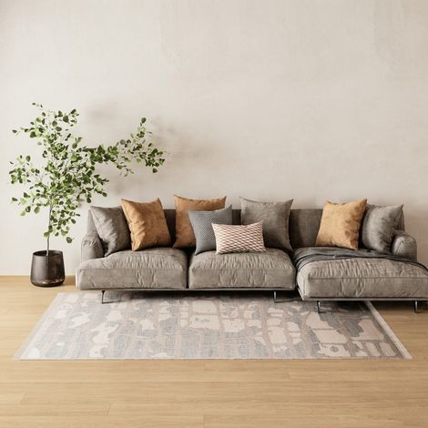 Tapis en jute Tapis Alistair - 150x80cm, Rectangular - 100% Jute - Tissé main - Gris