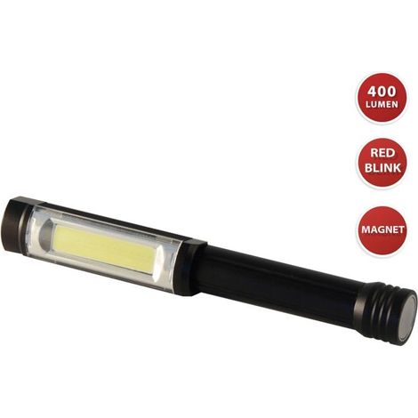 Lampe torche - VELAMP - BIG DADDY - COB LED 3W - Aimant & clip - 3 modes + feu rouge clignotant (1/4)