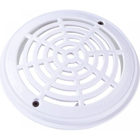 Rejilla de drenaje de fondo redondo para piscina - Diámetro 18 x 20,3 cm - Blanco