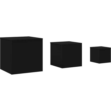 Side Tables 3 pcs Black Engineered Wood vidaXL