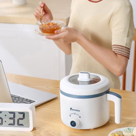 Casserole électrique mini 20cm, cuiseur à pâtes antiadhésif, marmite multifonction, réchaud portable, usage domestique (1/3)