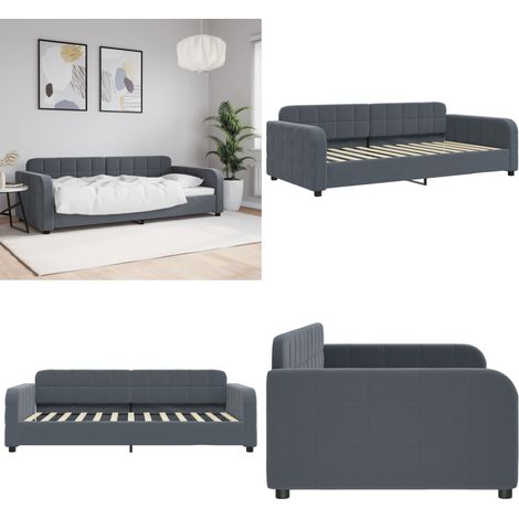 vidaXL Tagesbett Dunkelgrau 90x200 cm Samt (1/5)