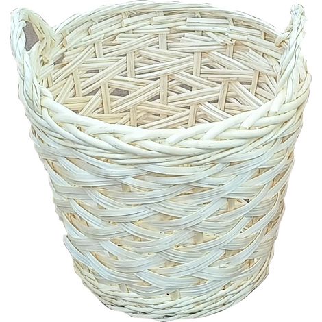 Panier à bûches en osier clair WERKA PRO Ø 23 x H. 23 cm