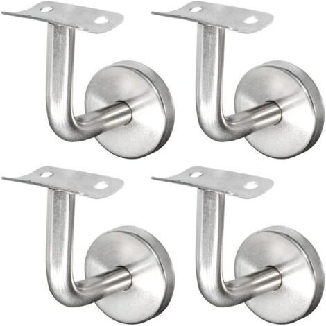 Support Main Courante Inox 304 pour Rampe Escalier Support Mural Rampe Bois Argent (4 Pièces) NPTERBL (1/4)
