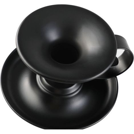 Bougeoir conique en fer rétro, lot de 2, bougeoirs noirs simples, support aux chandelles pour Halloween, Noël, salle à manger, décoration de la maison (1/3)