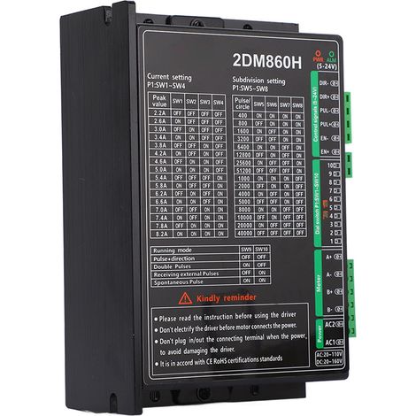 Digitaler Schrittmotortreiber, 2-phasig, 16 Unterteilungen, 16 Ströme, Schrittmotorsteuerung, AC 20–110 V, DC 20–160 V (1/5)
