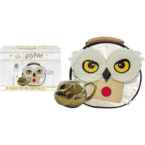 Harry Potter Set Regalo 2 in 1 Portamerenda Tazza 3D Edvige 400ml