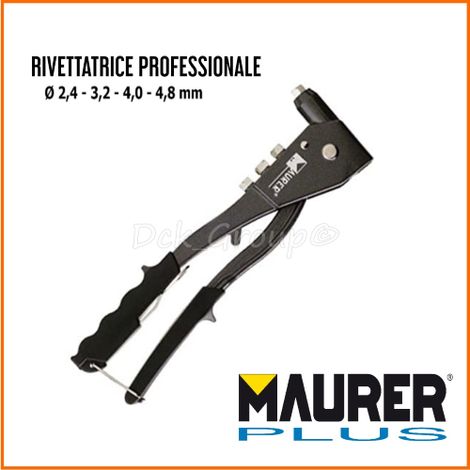 RIVETTATRICE MAURER PLUS 4 TESTINE DA MM. 2.4 - 4.8 (17504) (1/8)
