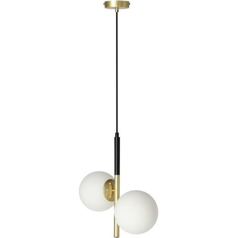 Lampada a sospensione Candellux Duo nero oro 2xE14