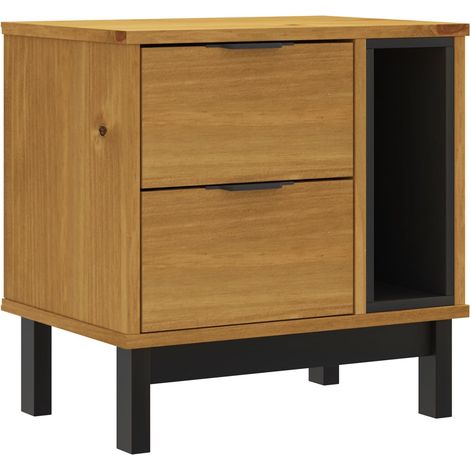Comodino con 2 cassetti e 1 vano aperto 49 x 35 x 50 cm in legno di pino DEC033912