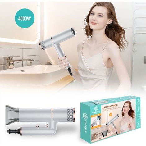 TRADE SHOP - Asciugacapelli Phon Professionale 4000w Ione Negativo Luce Blu Pieghevole Tx-8256 - (1/5)