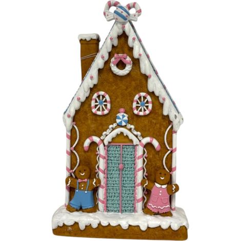 Dekofigur Pfefferkuchenhaus 69 x 35 x 11,5 cm bunt Weihnachtscharaktere