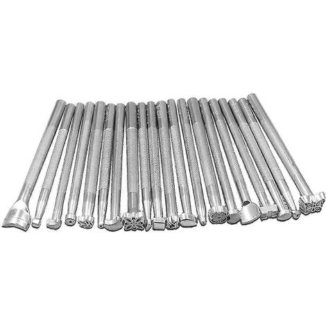 Set mit 20-teiligem Stempelset aus legiertem Stahl für Lederschnitzereien und Modellbau