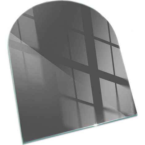 Elegante Hartglas Kaminbodenplatte Ofenglas Funkenschutzplatte für Kamin Hitzeschutz Schutzplatte Farbe Graubraun 80x70 cm