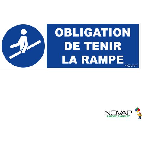 Panneau Obligation de tenir la rampe - Rigide 450x150mm - 4062990
