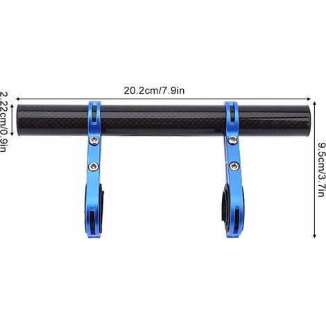 Support de guidon vélo pour lampe, compteur et phare - Accessoire de fixation bleu (1/5)