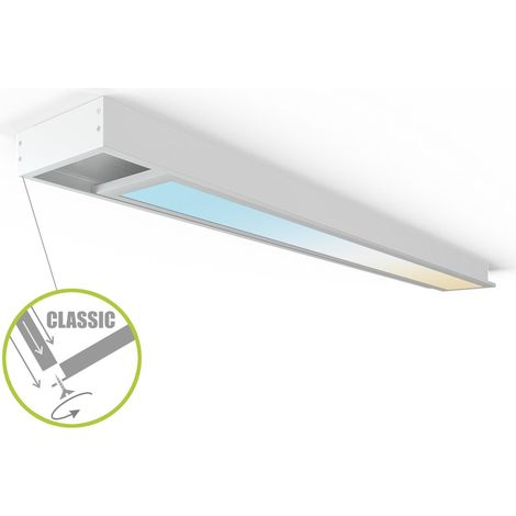 LED Panel Aufbaurahmen Classic 120x15cm weiß Aufputz Montagerahmen