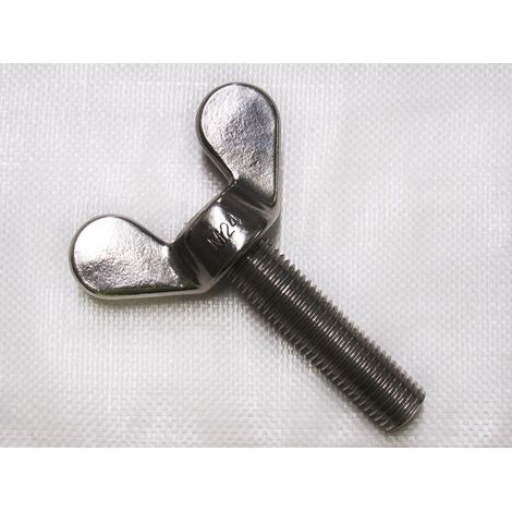 20MM X 80MM Stainless Steel Butterfly Wing Shaped Bolt - Screw Carbon Head Winged (1/2)