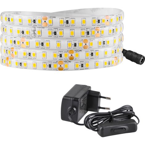 Kit striscia LED 3m 24V IP65 4000K con switch Polux (1/5)