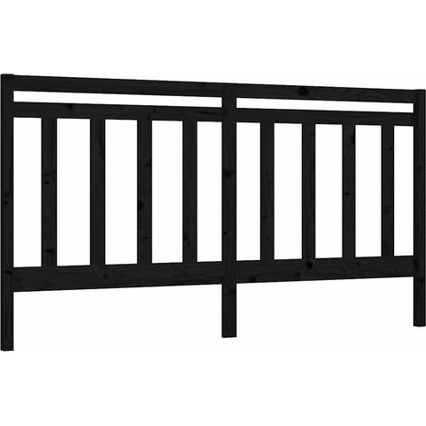 Maison Exclusive - Testiera per Letto Nera 206x4x100 cm in Legno Massello di Pino