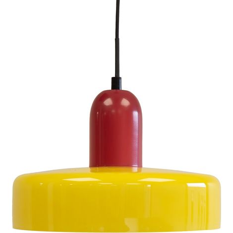 Suspension Yori en verre et métal rouge et jaune Ø25 cm (1/5)