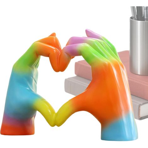 Main Cœur - Statue De Mains en Cœur Colorée - Figurine Collection en Résine (1/5)