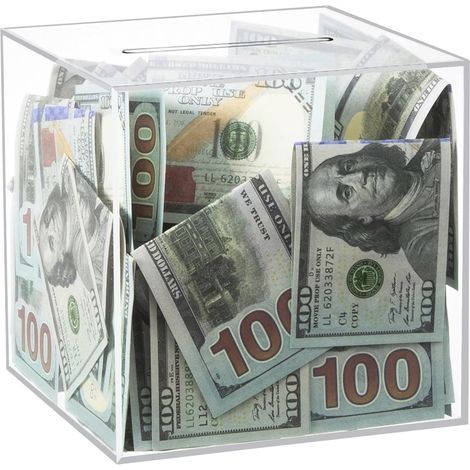 Transparente Spardose für Erwachsene und Kinder, aus bruchsicherem Acryl, zur Aufbewahrung von Geldscheinen und Münzen, zum Öffnen aufbrechen, geeignet für Erwachsene, Jungen und Mädchen, Durchmesser (1/5)