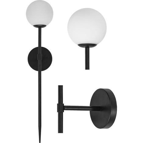 APPLIQUE da PARETE APP577-1W MODERNO NERO 52CM SFERA 1-PUNTI LUCE G9 15X10X42CM
