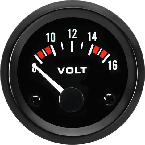 LaBlanc – Spannungsmesser für Automotoren, 5,1 cm, 52 mm, Voltmeter-Messgerät, Fahrzeugspannungszeiger, Manometer, Weißlichtanzeige, Voltmeter, Tester, Volt-Instrumente
