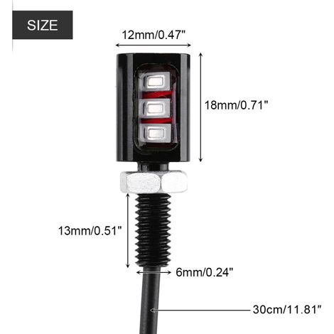 Adatto per due luci targa a LED blu da 12V, adatte per auto e moto, 3W, 18mm