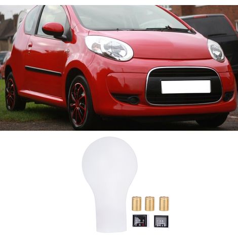 Pommeau de Vitesse 5 Vitesses Manuel pour Citroën C1 C3 C4 / Peugeot - Plastique et Métal - Blanc (1/5)