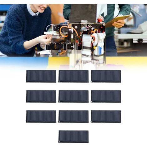 Packung mit 10 Miniatur-Solarzellen 0,15 W 5 V, polykristallin 53 x 30 mm, wetterfest für Bastel- und Wissenschaftsprojekte (1/5)