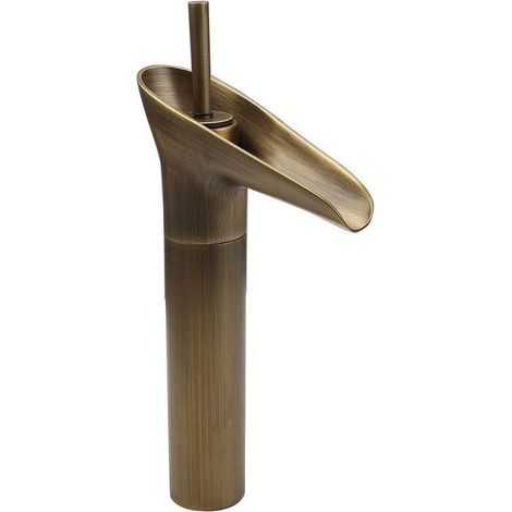 Großer Waschtischmischer aus Bronze, Mischbatterie im Weinglas-Stil, Waschtischmischer aus Kupfer im europäischen Vintage-Stil (1/5)